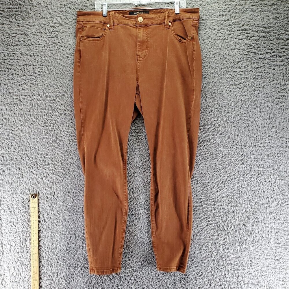 Liverpool Jeans Womens 18W Brown Skinny Cotton Blend Stretch Denim